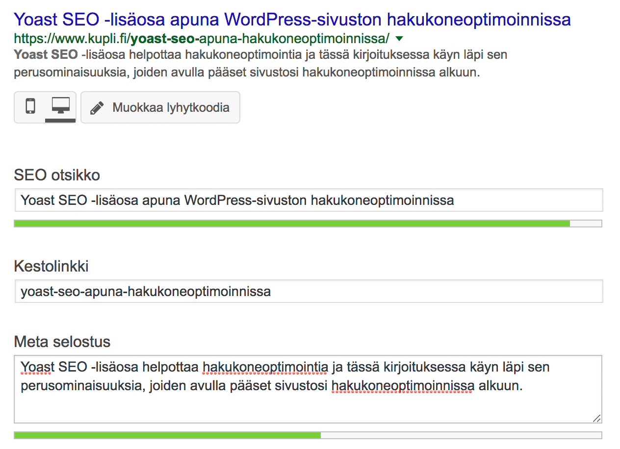 Yoast SEO -lisäosa hakukoneoptimoinnissa